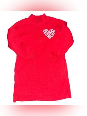 ALL HEART Girls Neon Coral Sweatshirt Dress with Graphic